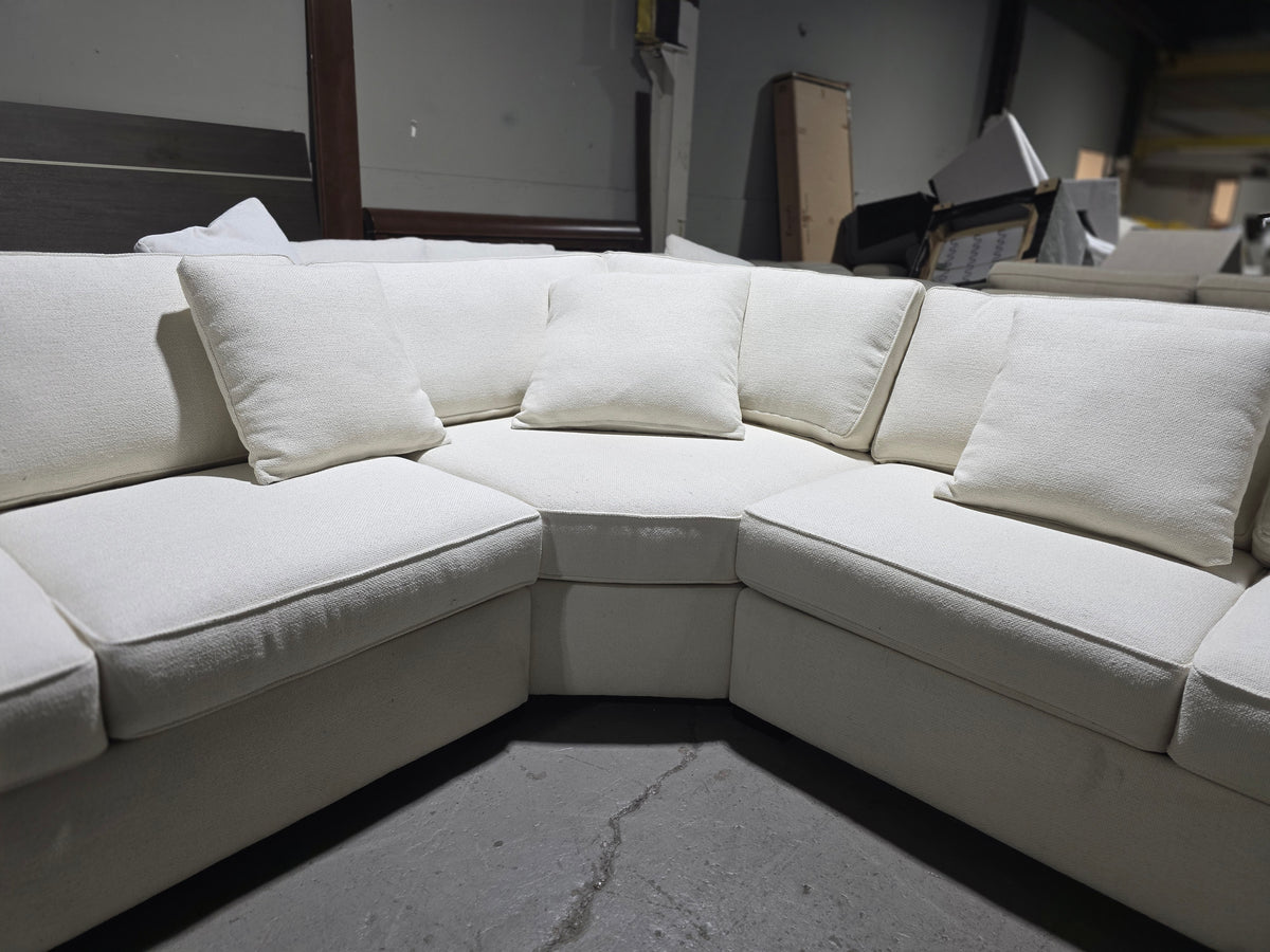 Radley Rollarm Fabric 3-Pc. Sectional (Cream)