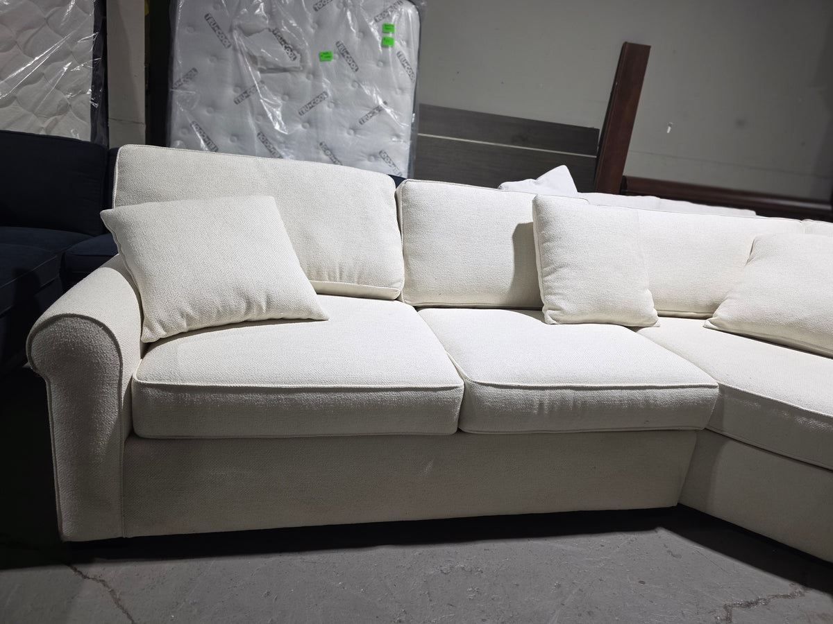 Radley Rollarm Fabric 3-Pc. Sectional (Cream)
