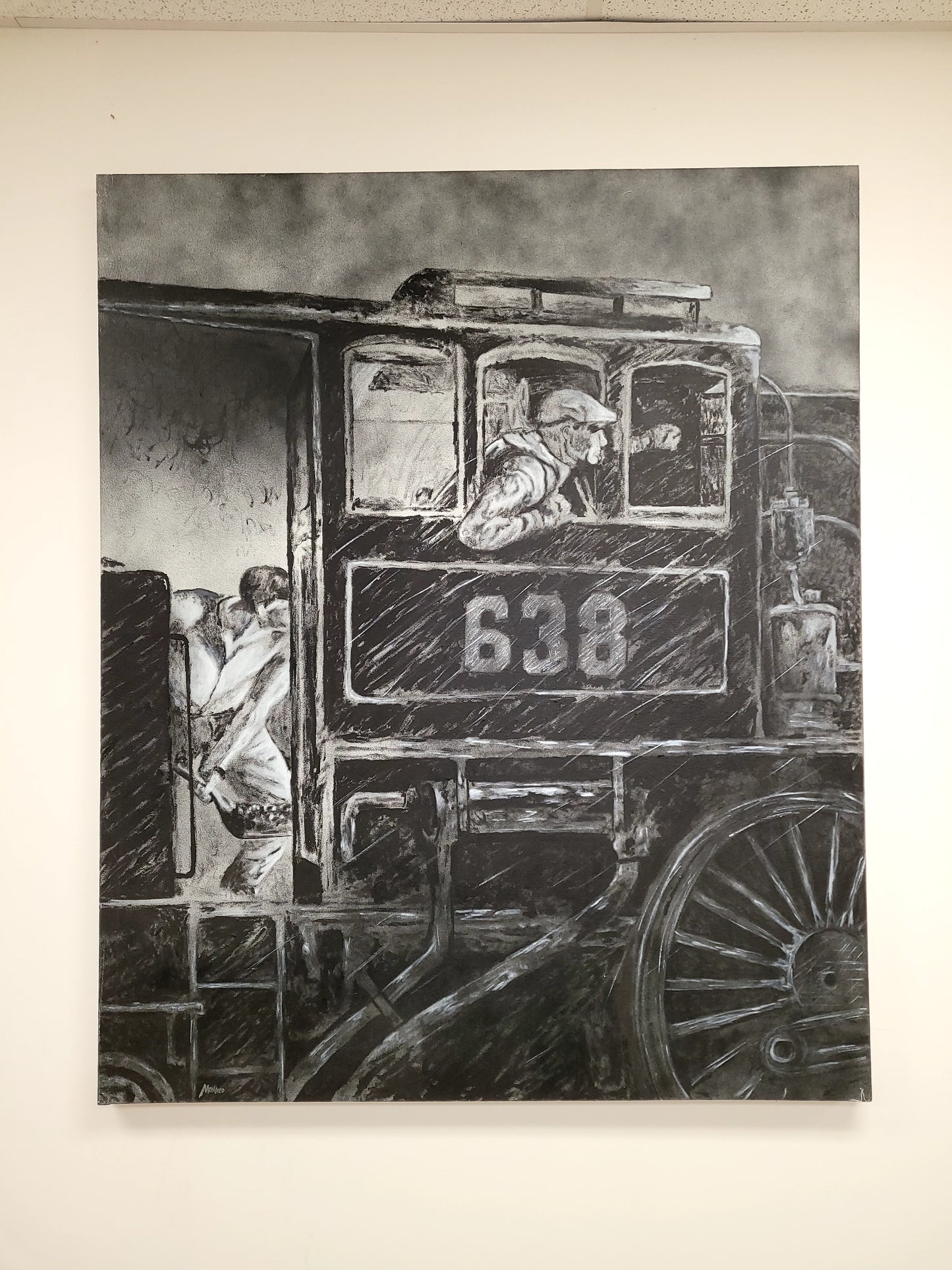 Black and White Canvas Painting