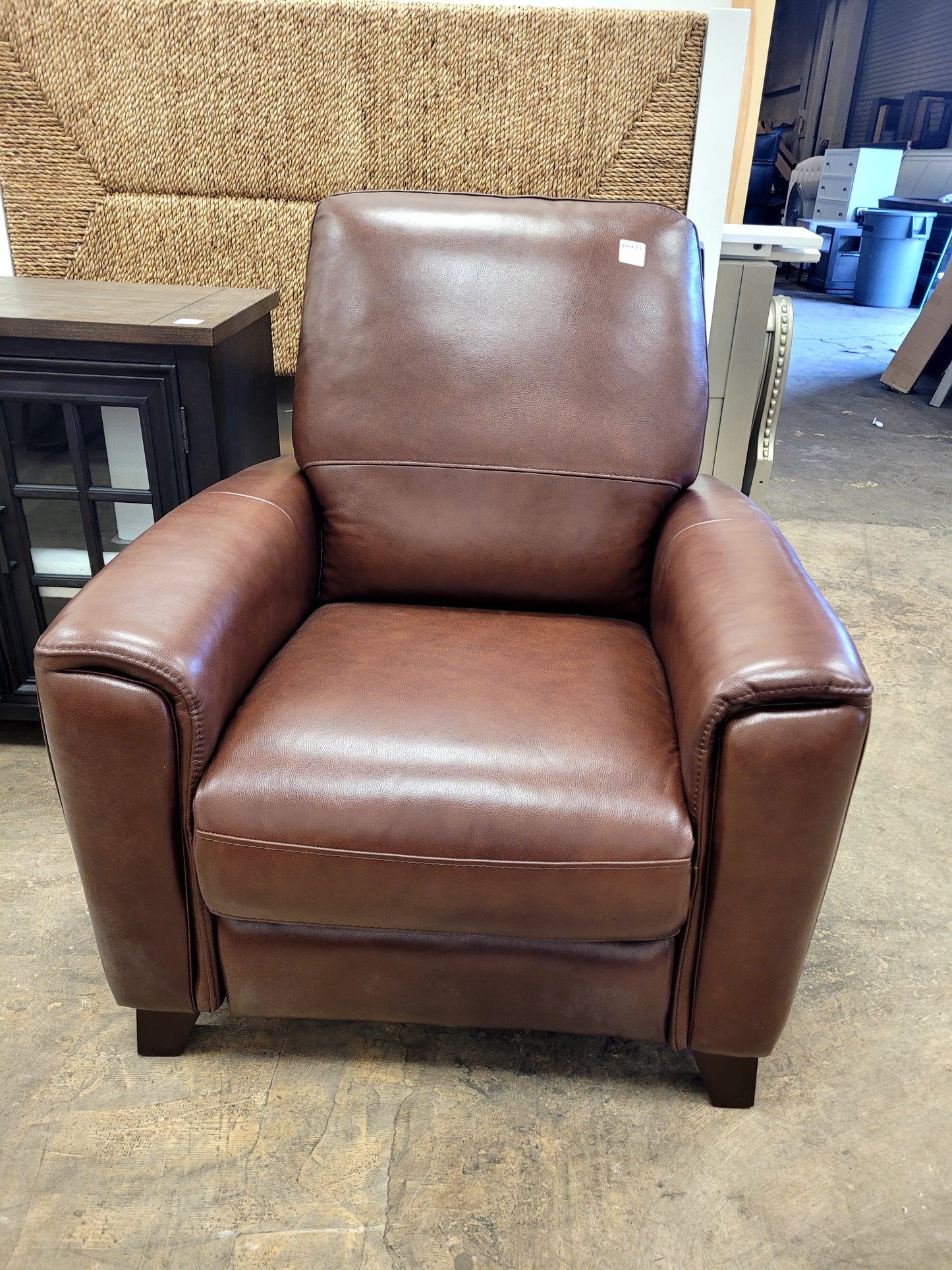 Brayna 35" Classic Leather Pushback Recliner (Brown)