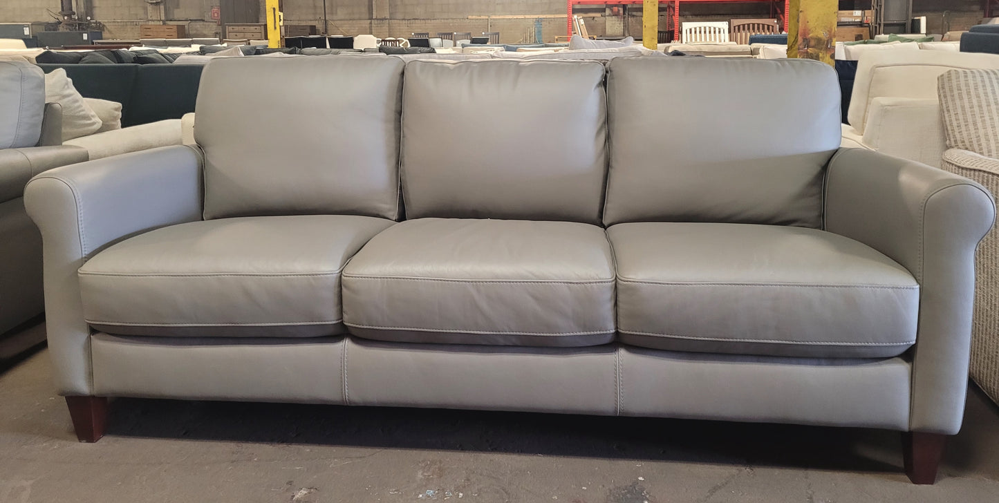 Kared Leather Sofa (Sassari Grey)