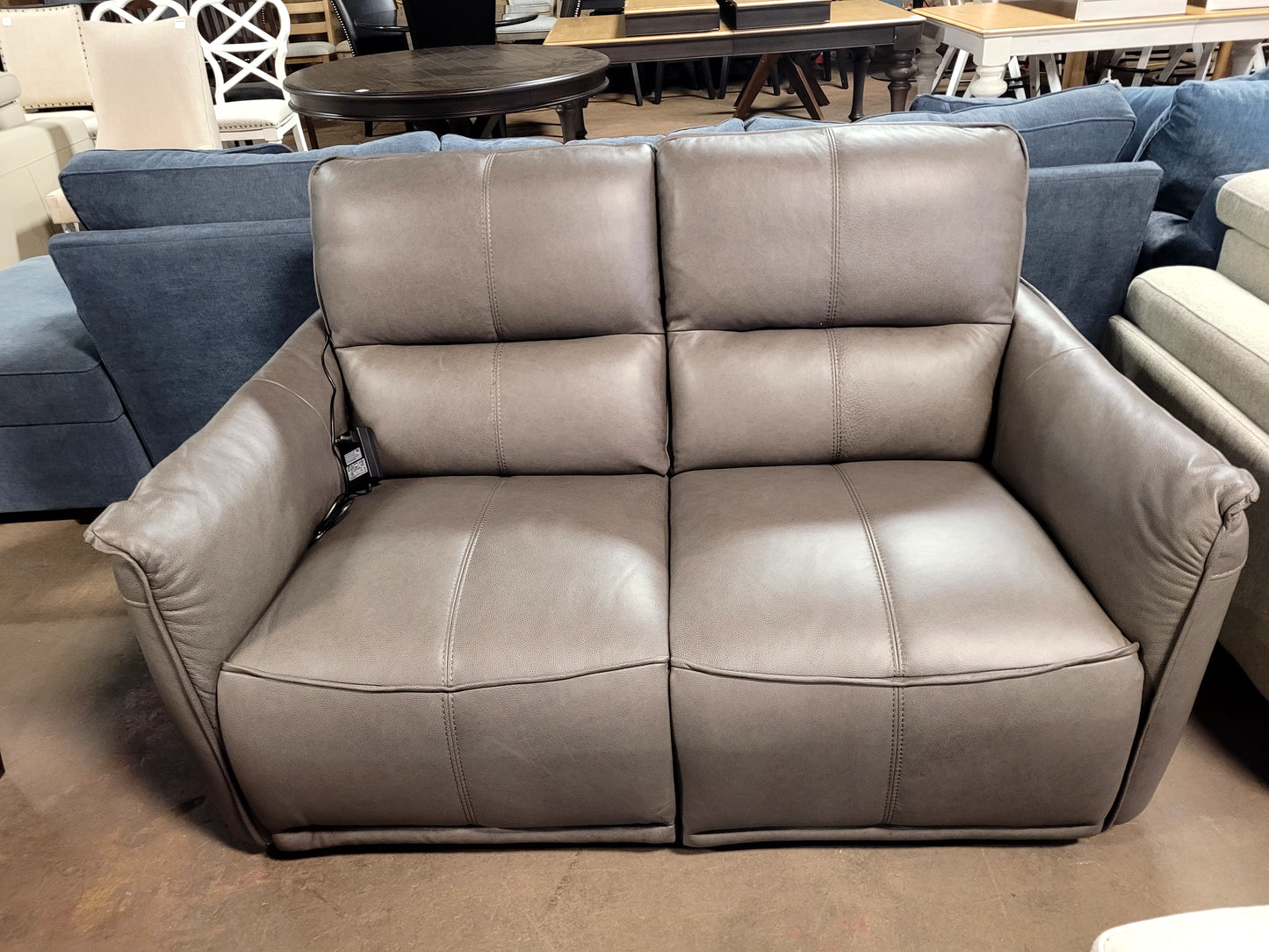 Polner 63" Leather Power Motion Loveseat