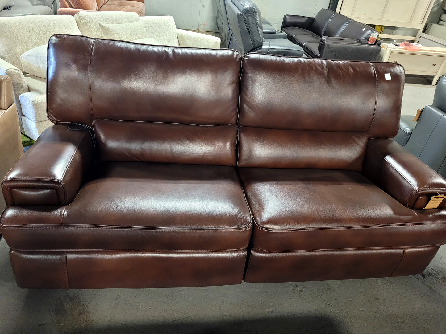 Binardo 86" 2 Pc Zero Gravity Leather Sectional with 2 Power Recliners