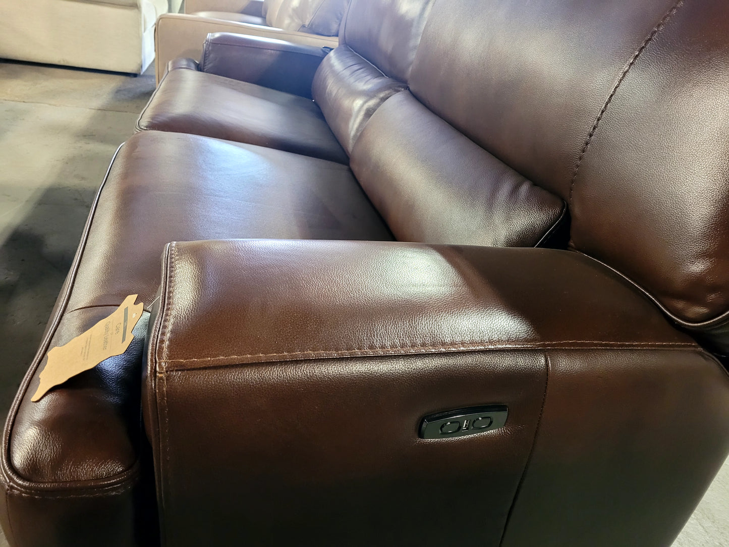 Binardo 86" 2 Pc Zero Gravity Leather Sectional with 2 Power Recliners