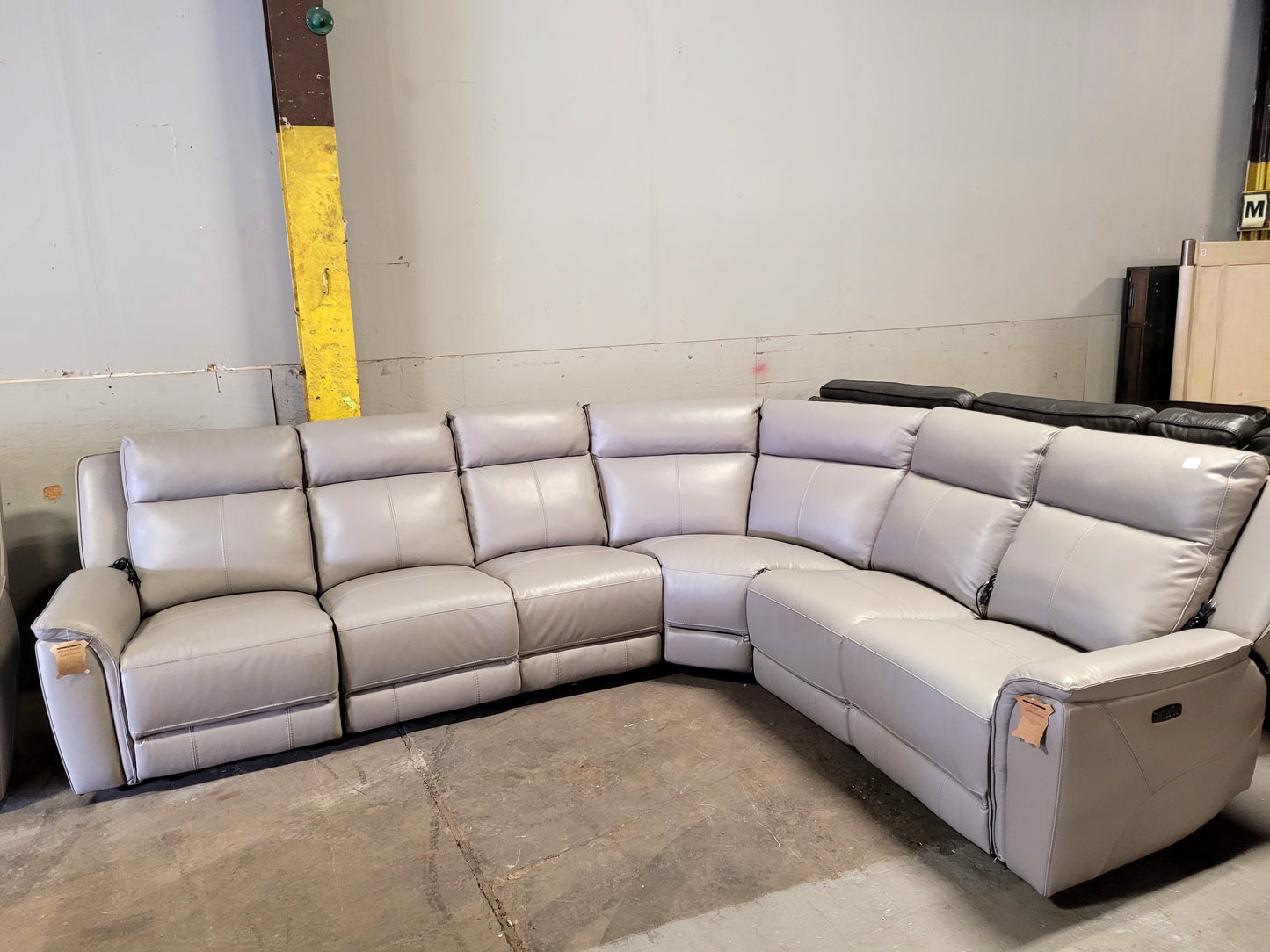 Addyson 6-Pc. Leather Sectional with 3 Zero Gravity Recliners with Power Headrests