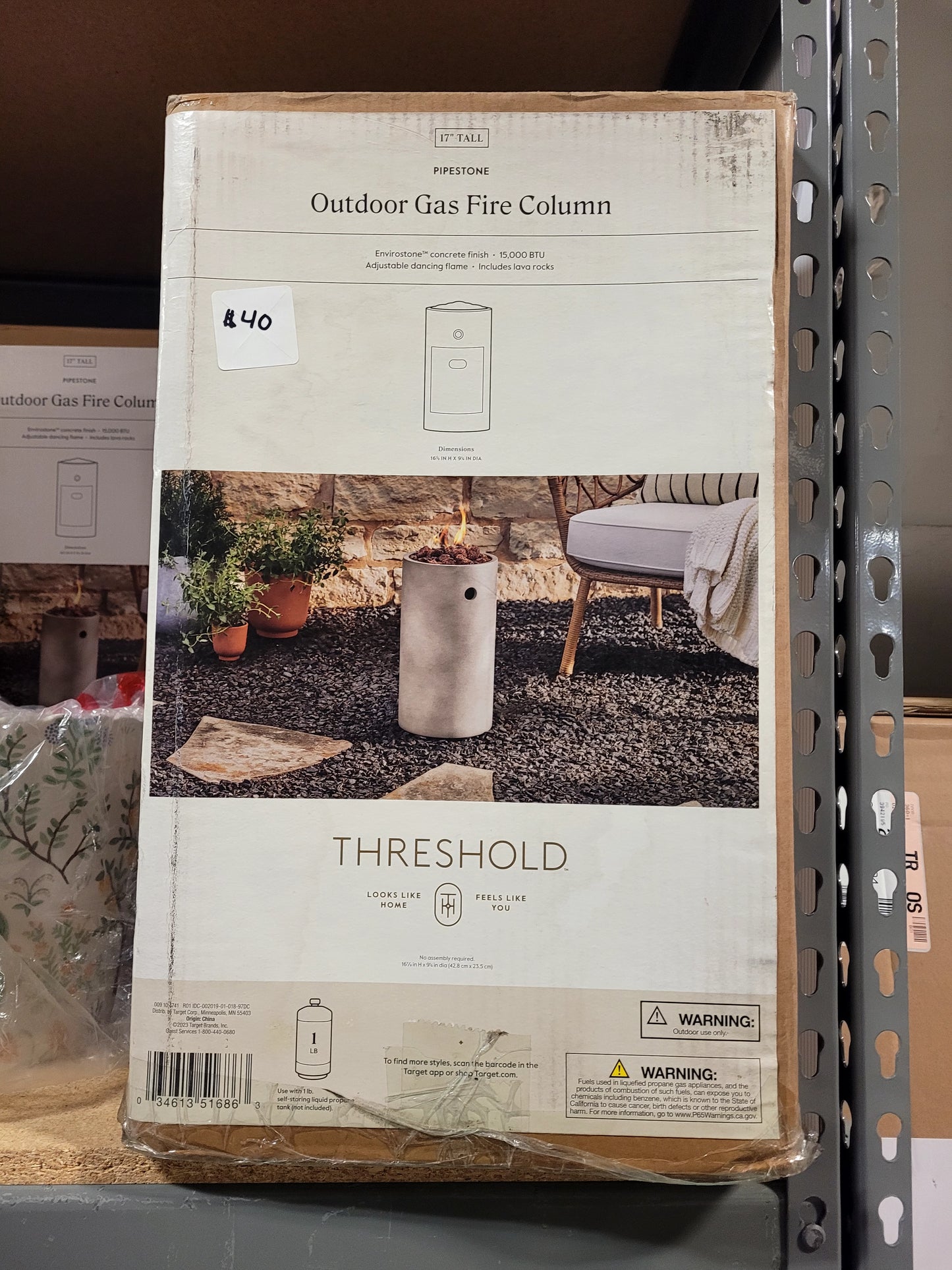 Threshold Outdoor Gas Fire Column