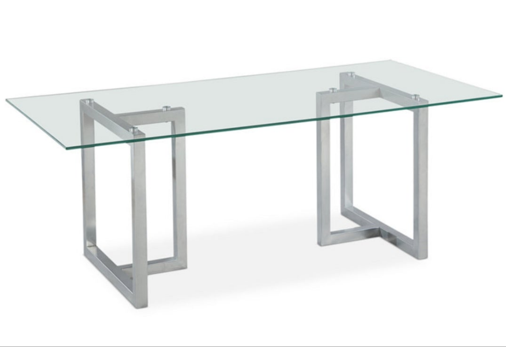 Emila 78" Rectangle Glass Dining Table