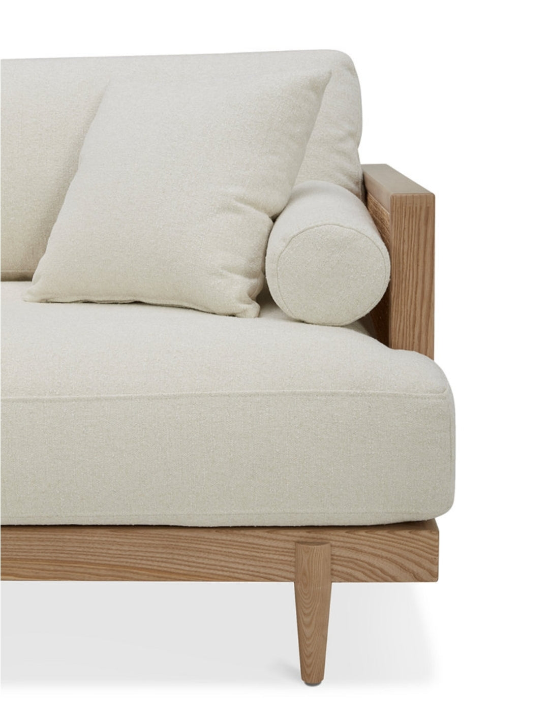 Kellsie 87" Fabric Sofa (Ivory)