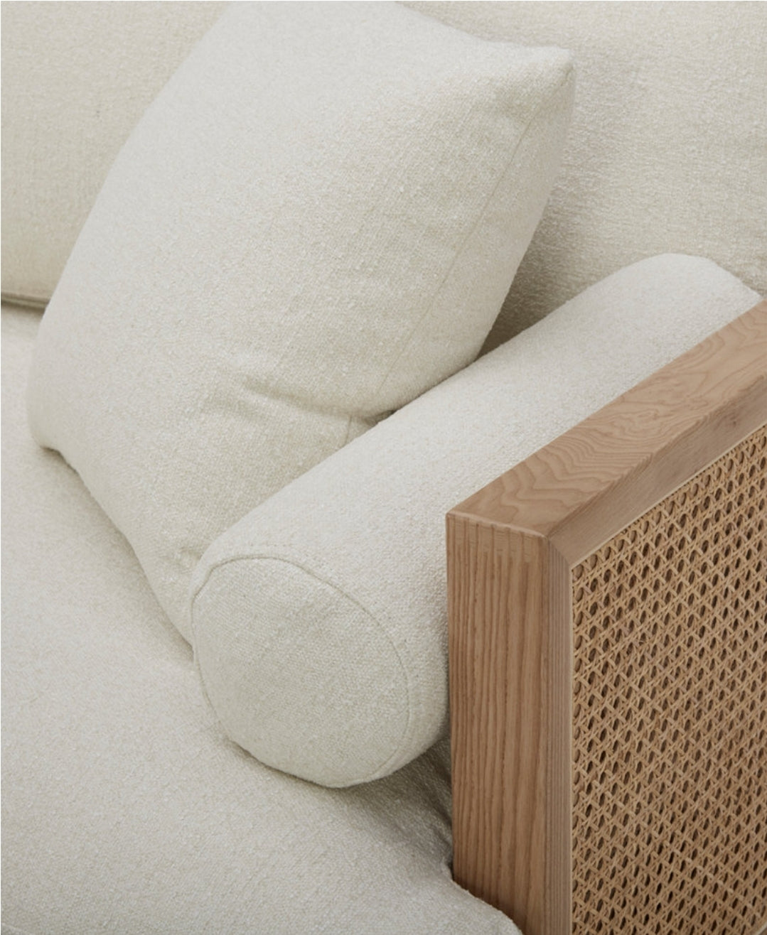 Kellsie 87" Fabric Sofa (Ivory)