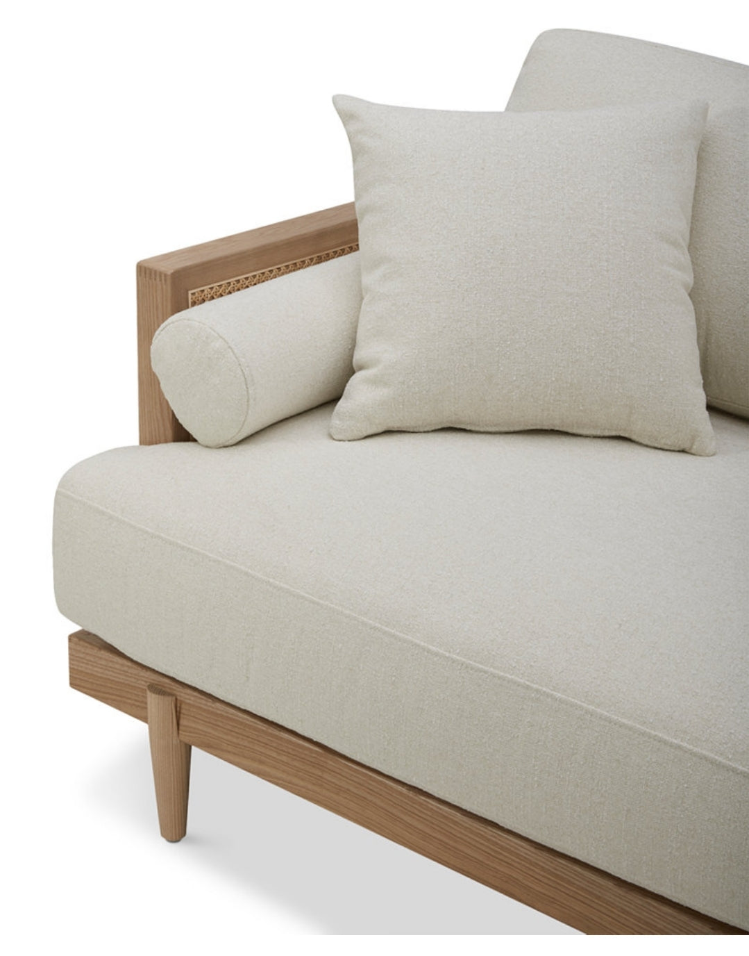 Kellsie 87" Fabric Sofa (Ivory)