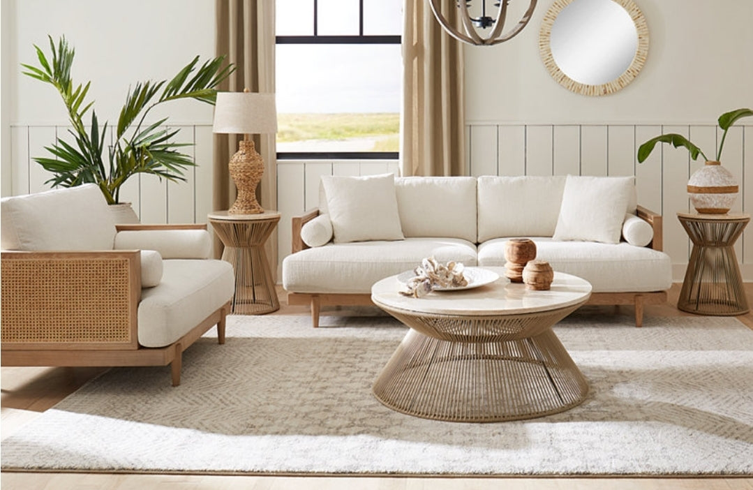 Kellsie 87" Fabric Sofa (Ivory)