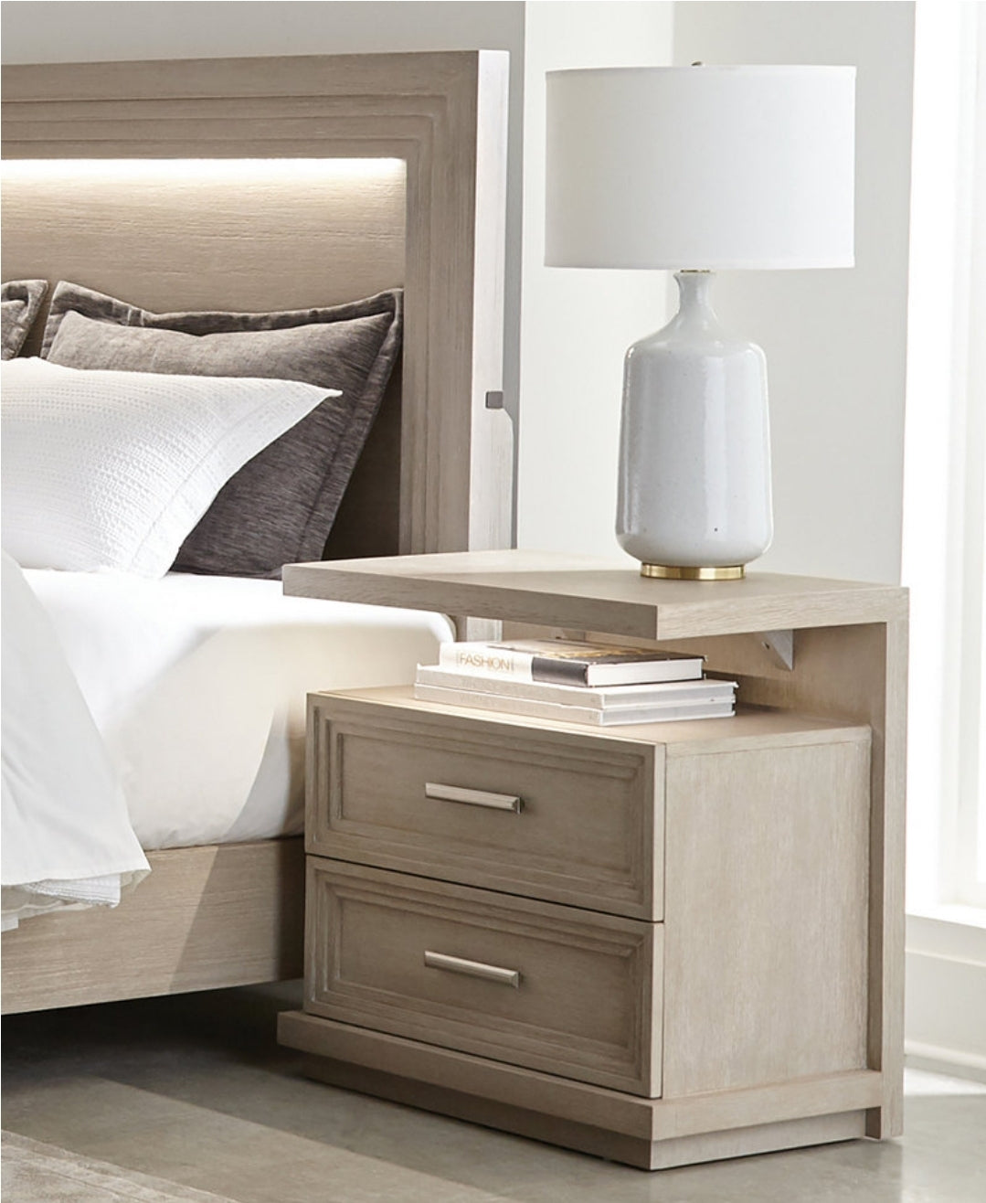Cascade Two-Drawer Nightstand