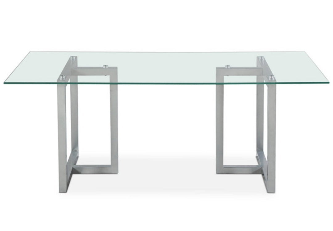 Emila 78" Rectangle Glass Dining Table