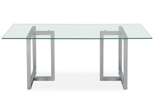 Emila 78" Rectangle Glass Dining Table