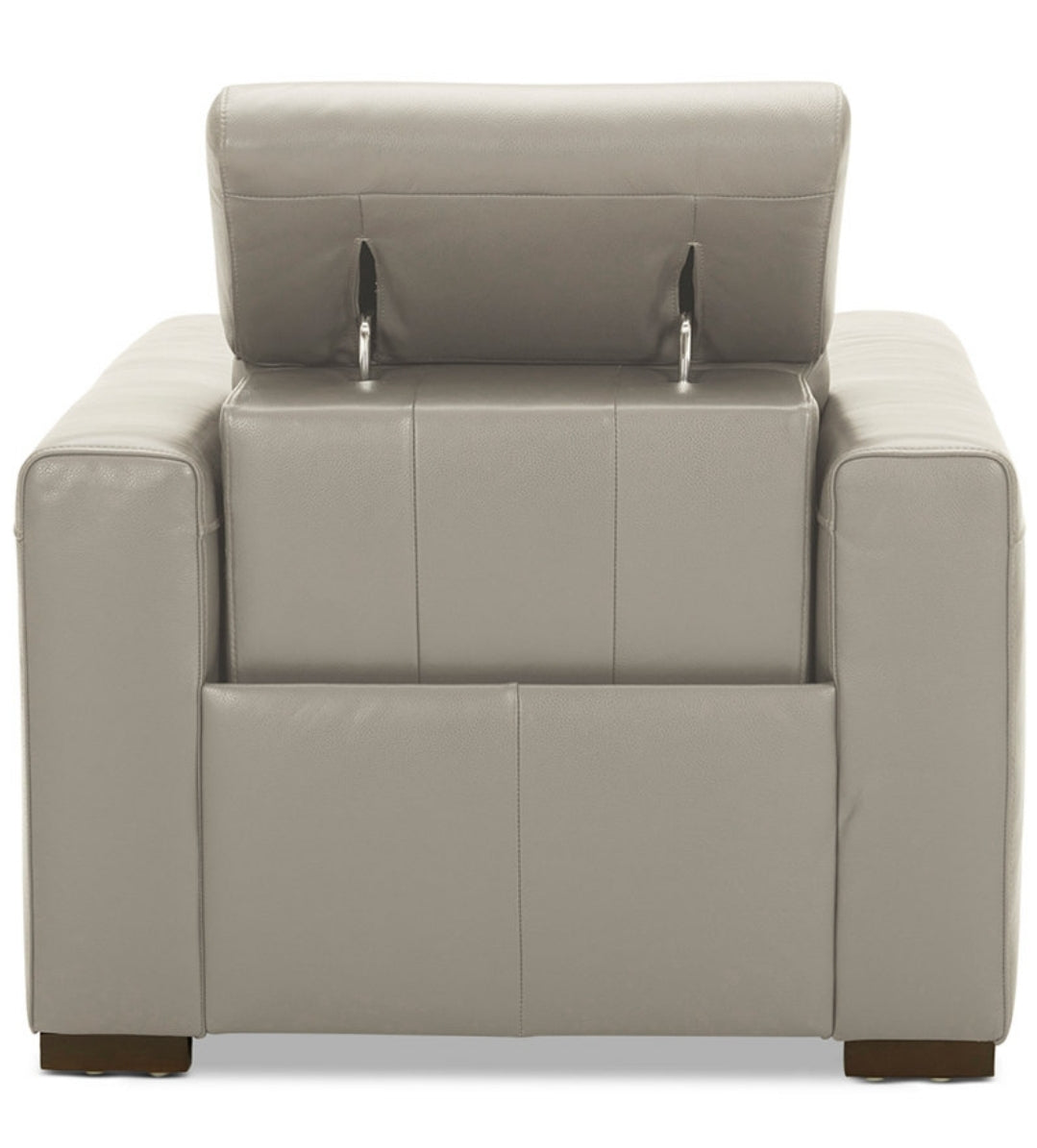Nevio 39" Leather Power Recliner with Rachet Headrest (Argento Stone Ivory)