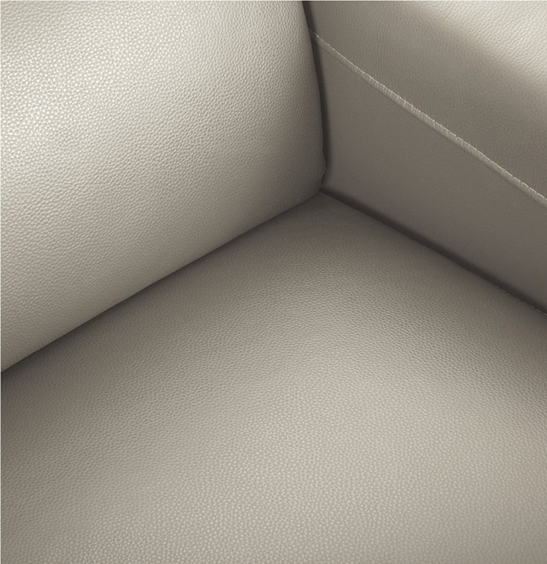 Nevio 39" Leather Power Recliner with Rachet Headrest (Argento Stone Ivory)