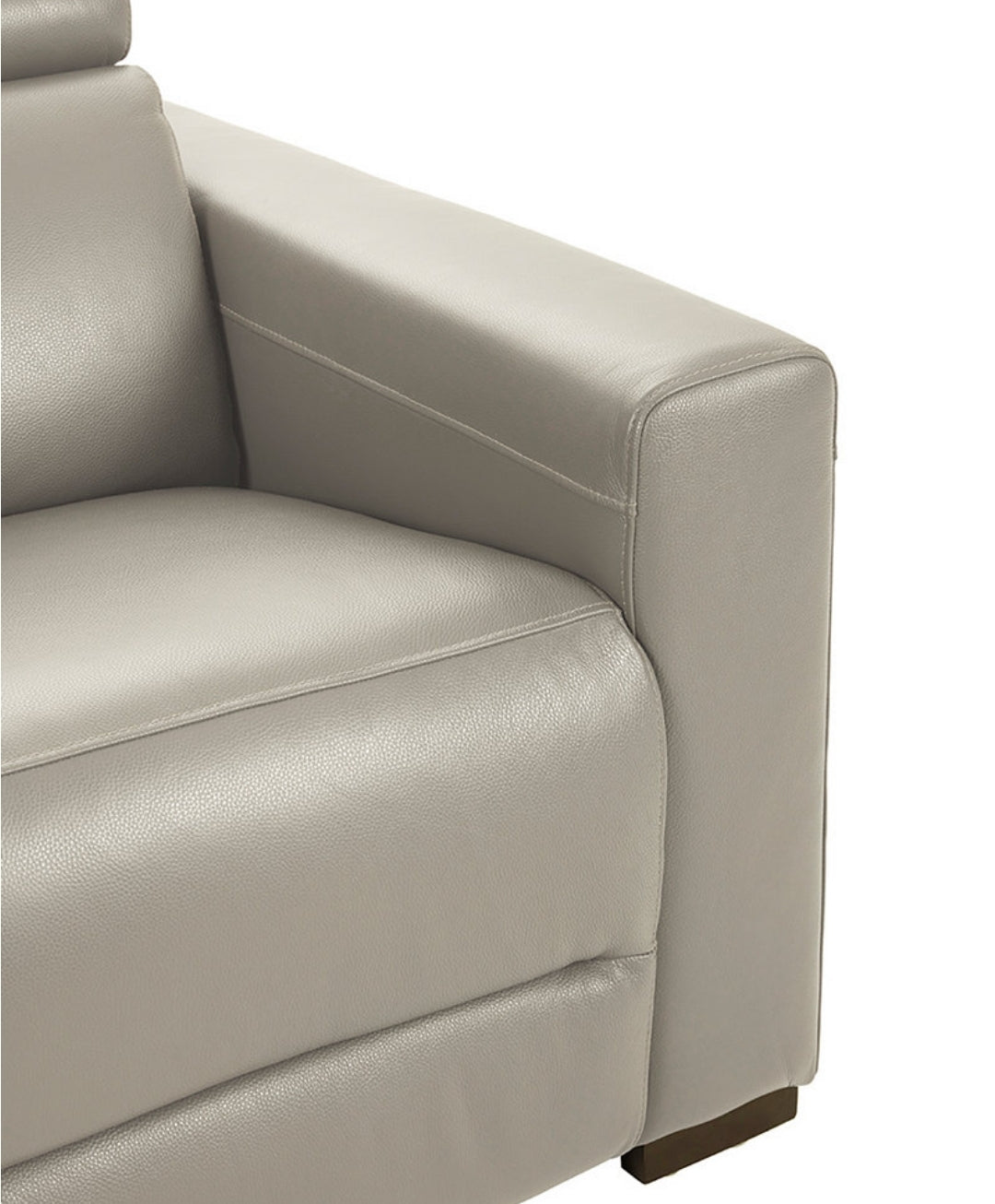 Nevio 39" Leather Power Recliner with Rachet Headrest (Argento Stone Ivory)
