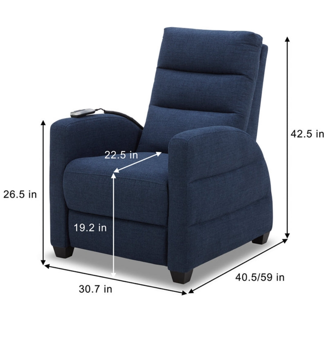 Carran 31" Zero Gravity Fabric Recliner (Blue)