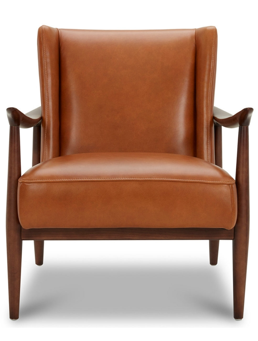 Jollene 29" Leather Winged Accent Chair