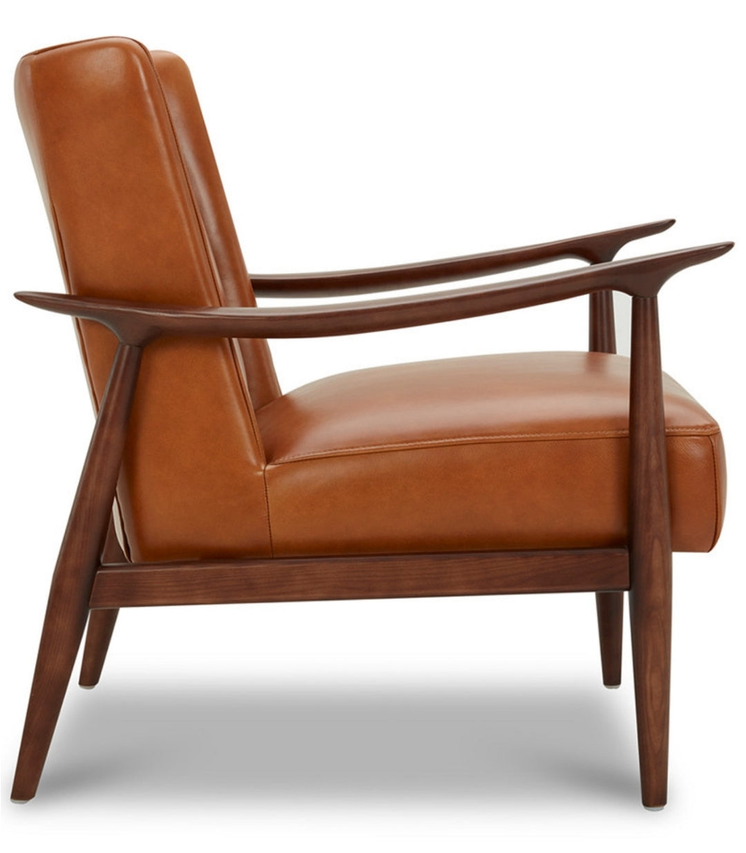 Jollene 29" Leather Winged Accent Chair