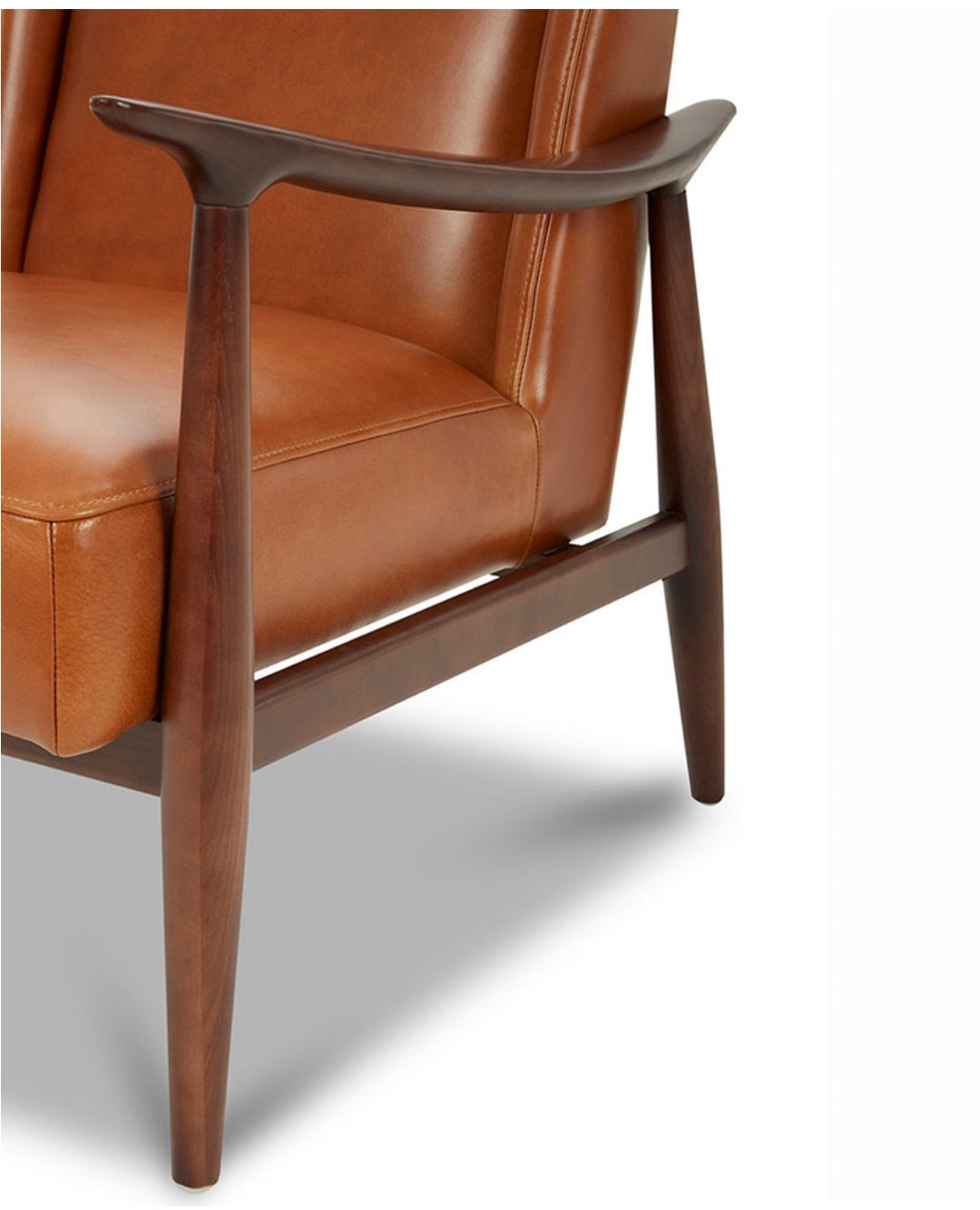 Jollene 29" Leather Winged Accent Chair
