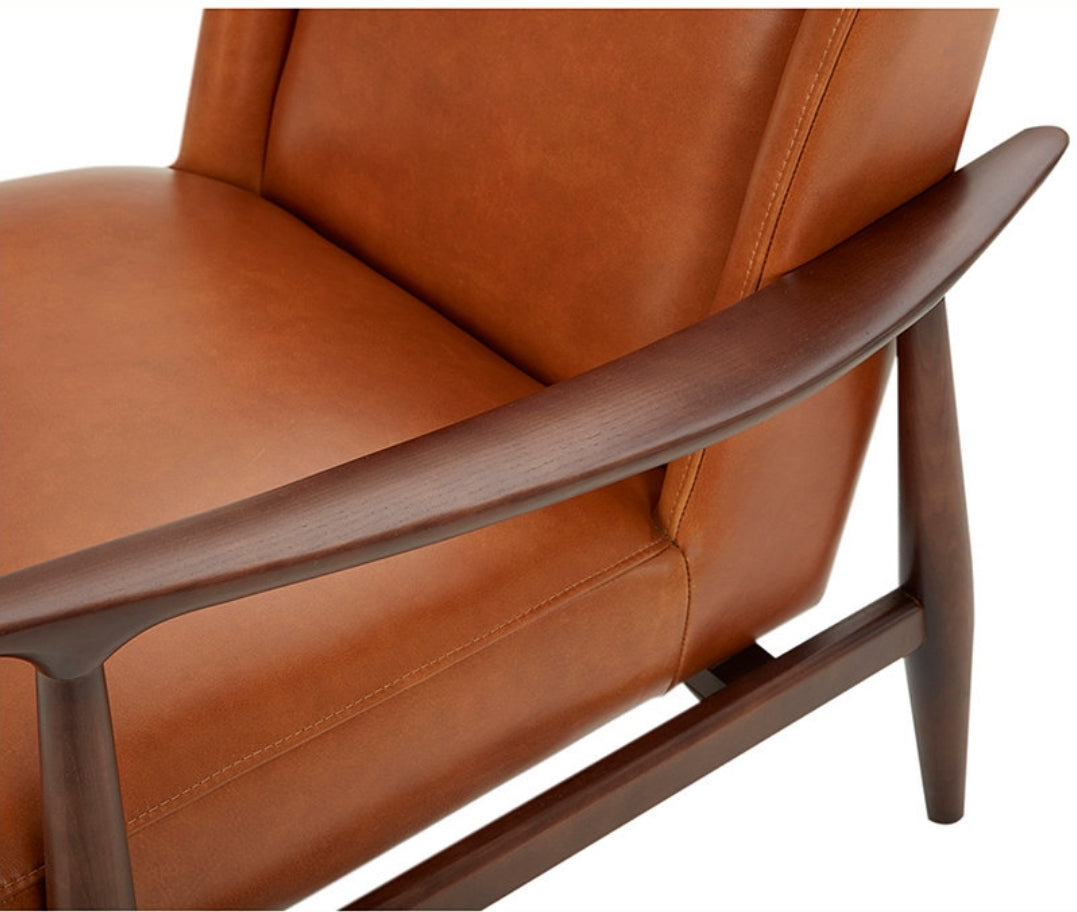 Jollene 29" Leather Winged Accent Chair