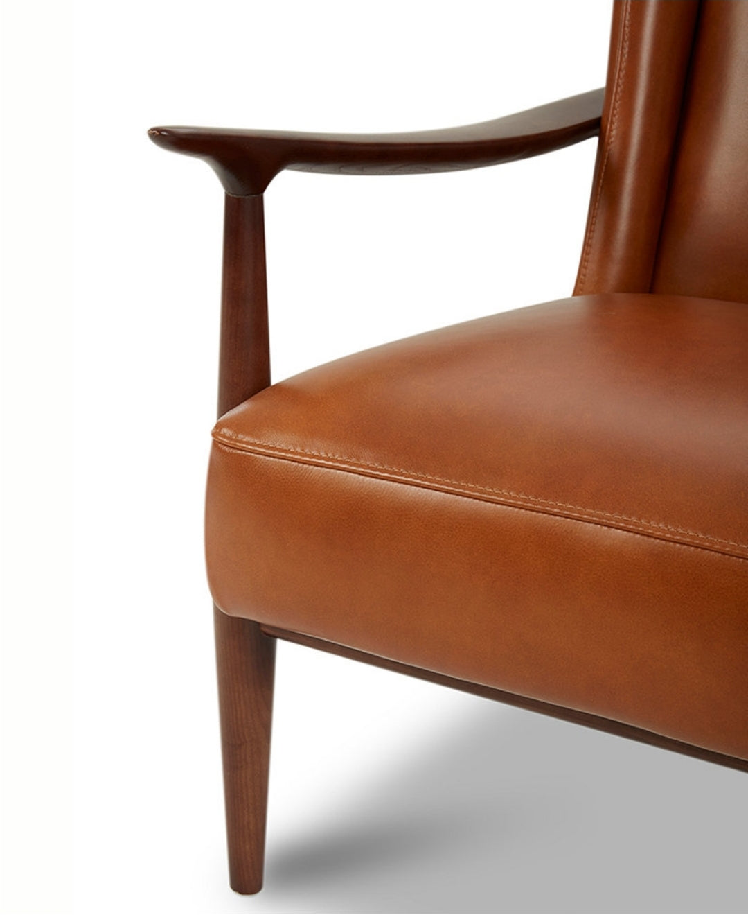 Jollene 29" Leather Winged Accent Chair