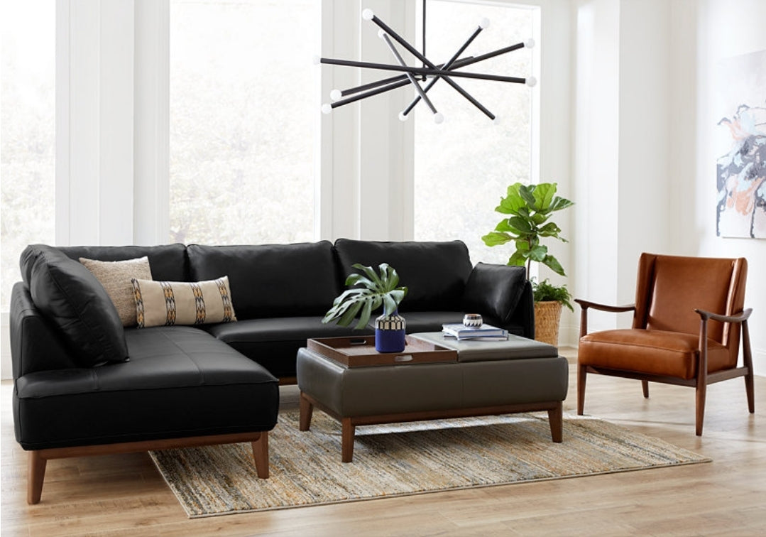 Jollene 29" Leather Winged Accent Chair