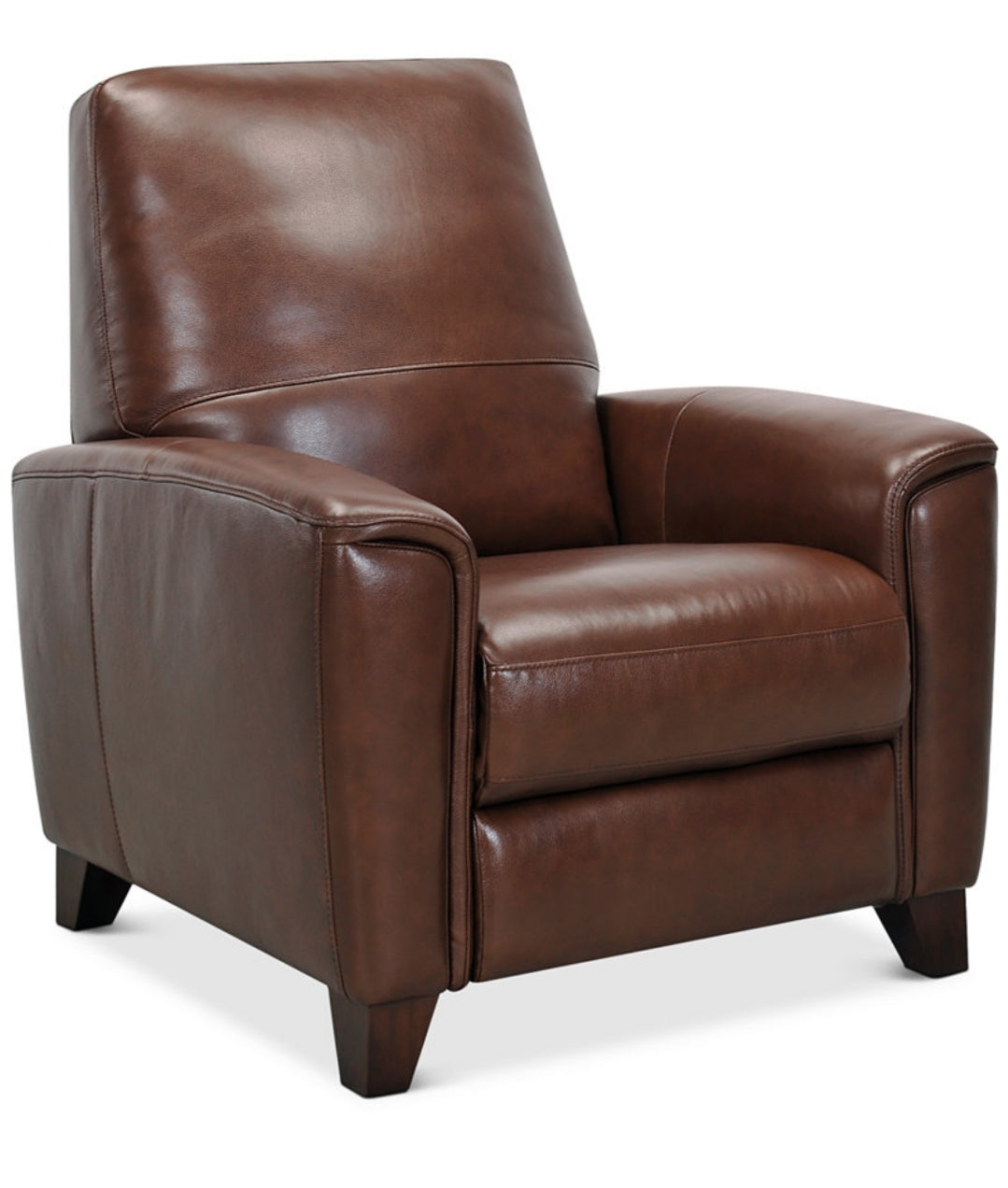 Brayna 35" Classic Leather Pushback Recliner (Brown)