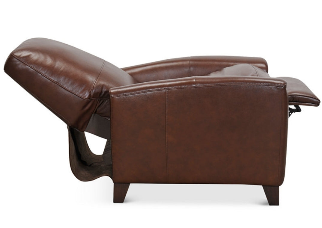 Brayna 35" Classic Leather Pushback Recliner (Brown)