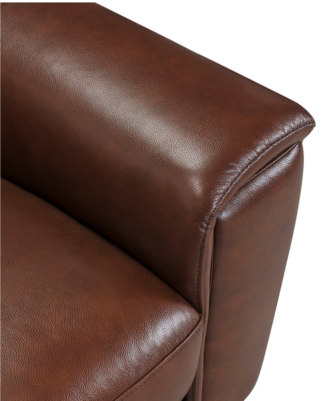 Brayna 35" Classic Leather Pushback Recliner (Brown)