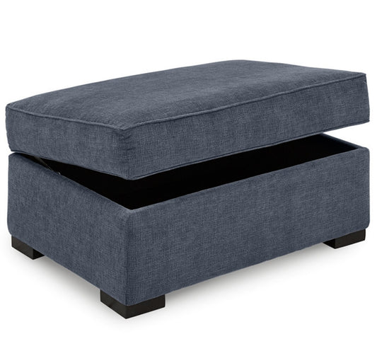 Radley 36" Fabric Chair Bed Storage Ottoman (Heavenly Naval Blue)