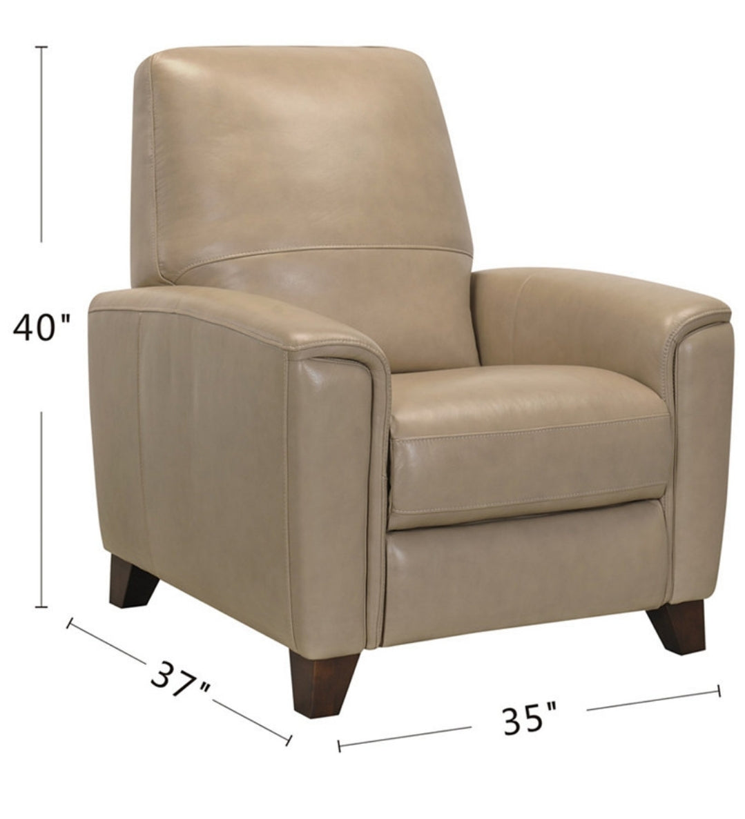 Brayna 35" Classic Leather Pushback Recliner (Classico Taupe)