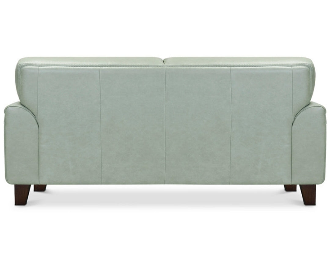 Ashlinn 81" Tufted Pastel Leather Sofa, Mint Green