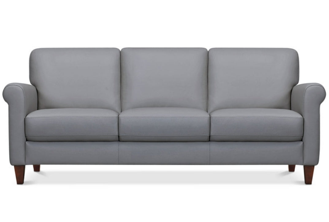 Kared Leather Sofa (Sassari Grey)