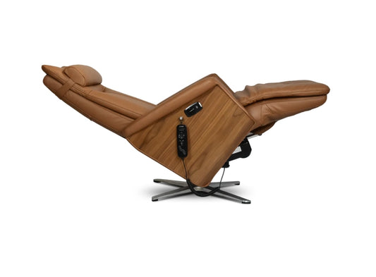 Svago Swivel Zero Gravity Recliner (Toffee & Walnut)