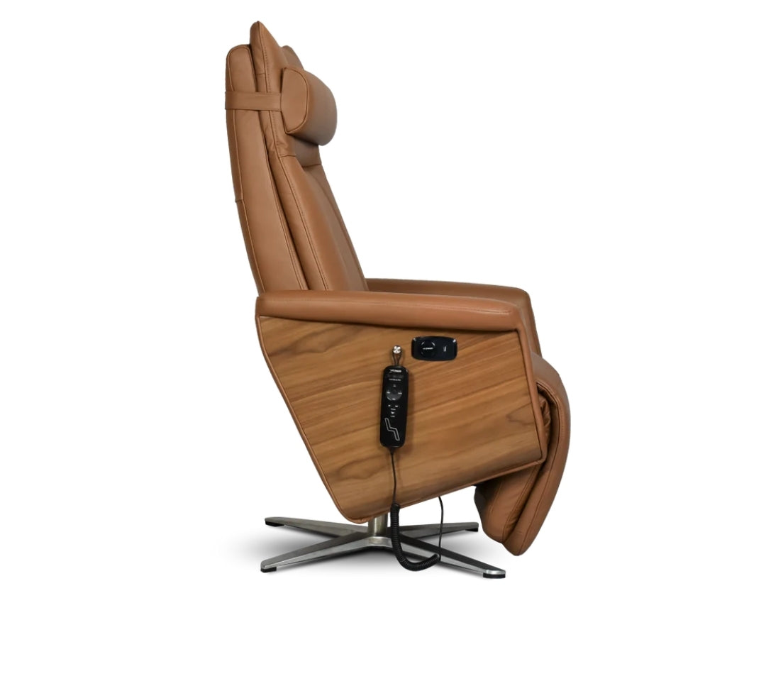 Svago Swivel Zero Gravity Recliner (Toffee & Walnut)