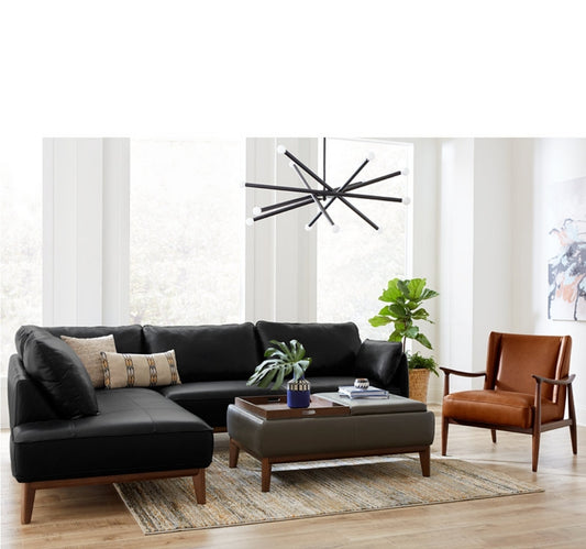 Jollene Leather 2-Pc. Sectional with Chaise