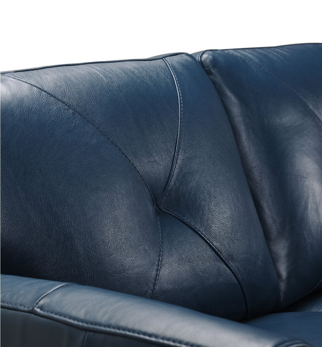 Myia 82" Tufted Back Leather Sofa (Peacock Blue)