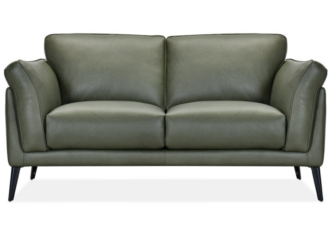 Keery 70" Leather Loveseat (Moss)