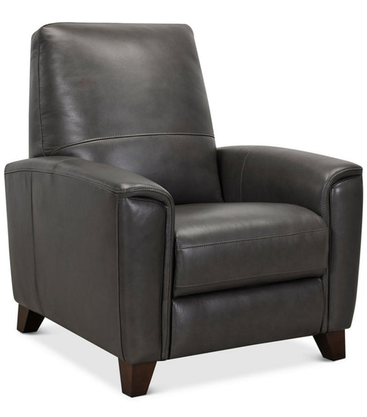 Brayna 35" Classic Leather Pushback Recliner (Charcoal)