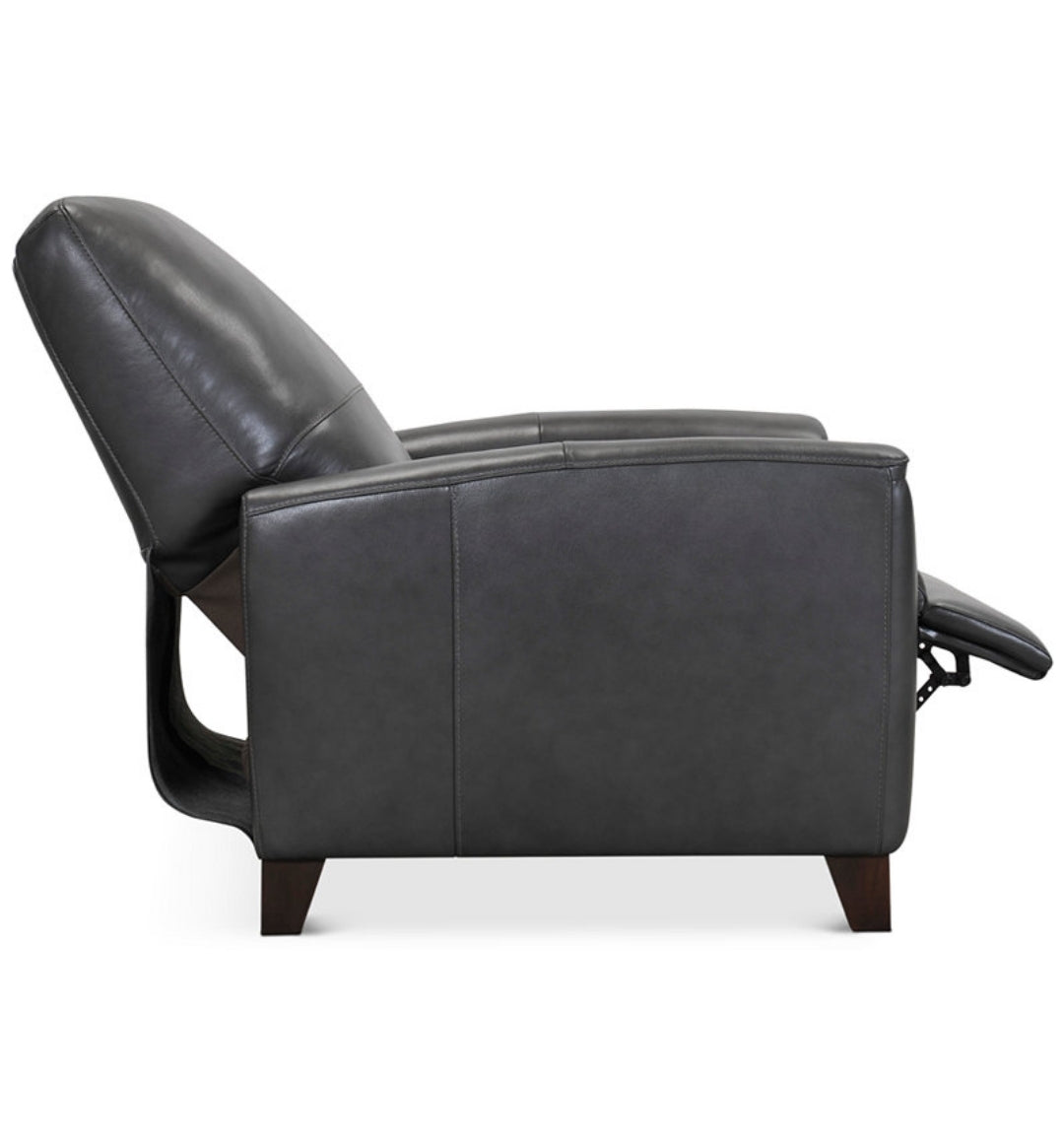 Brayna 35" Classic Leather Pushback Recliner (Charcoal)