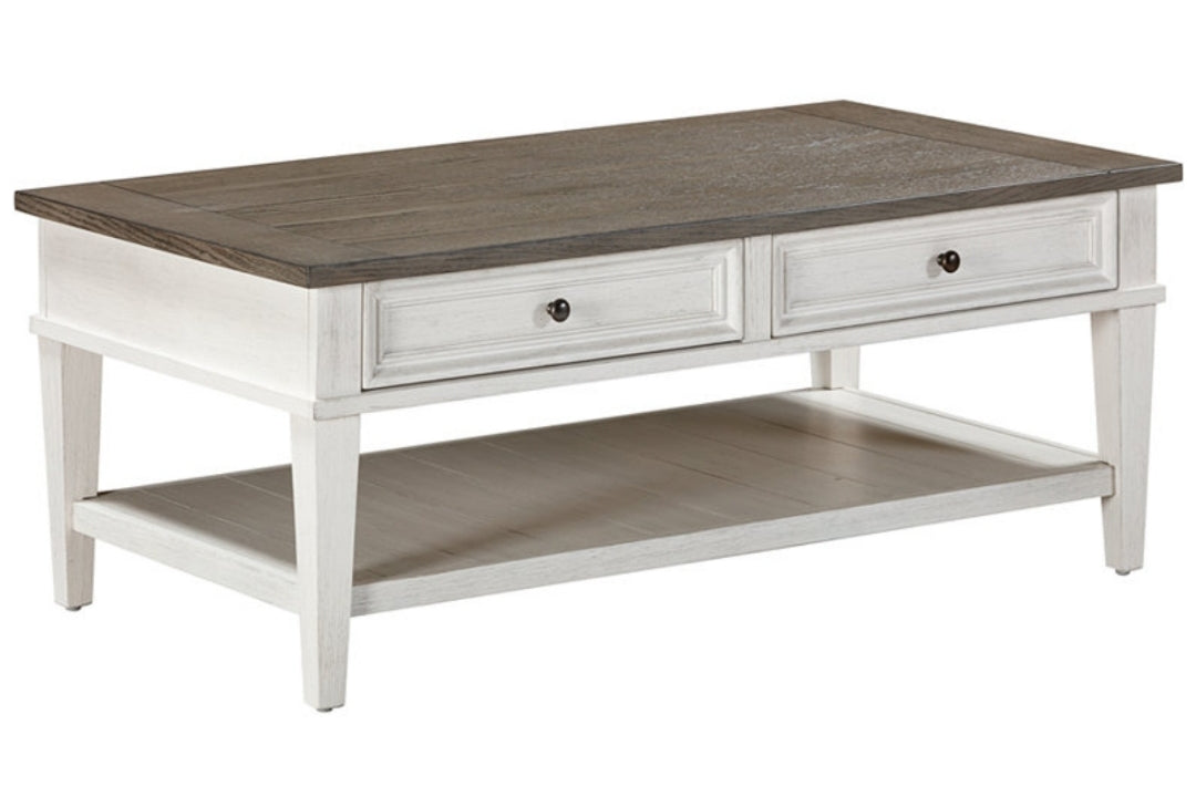 Dawnwood 48" Wood Rectangular Cocktail Table (White)