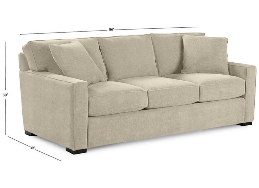 Radley 86" Fabric Queen Sleeper Sofa Bed (Heavenly Chrome Beige)
