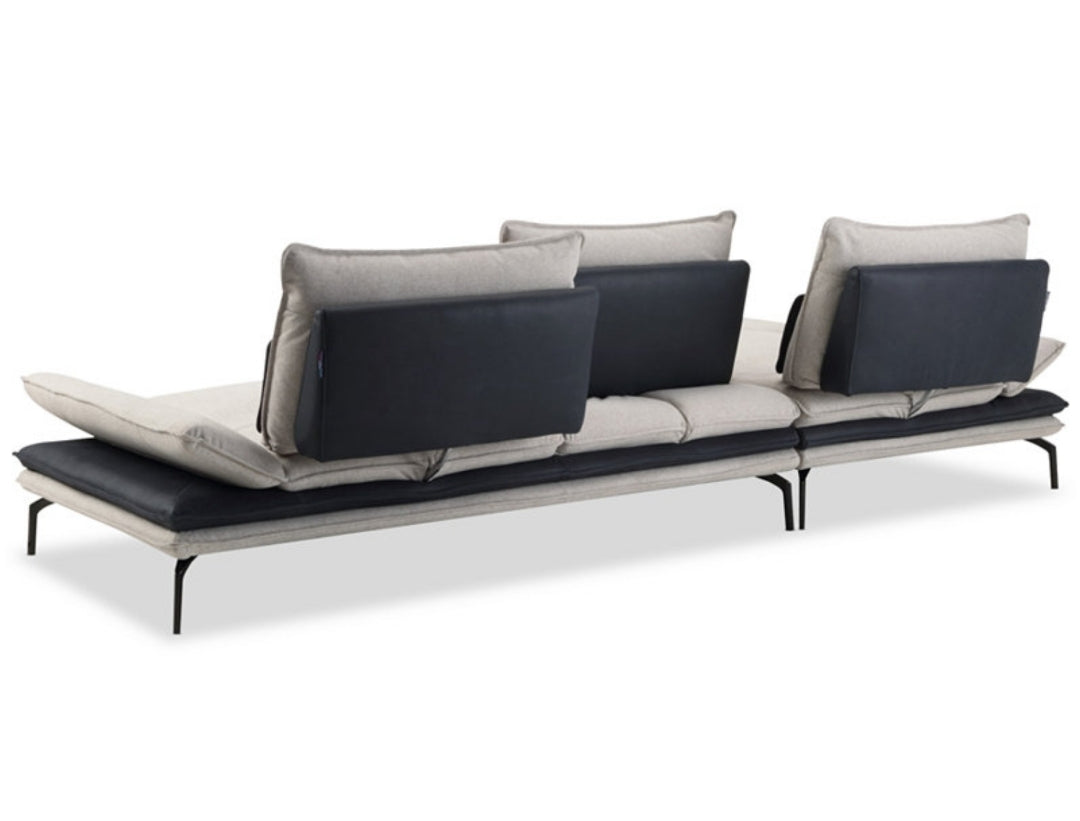 Evanora 2-Pc. Fabric & Leather Sectional