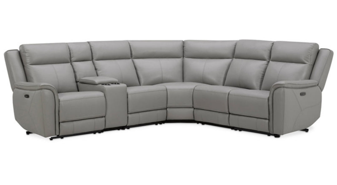 Addyson 6-Pc. Leather Sectional with 3 Zero Gravity Recliners with Power Headrests