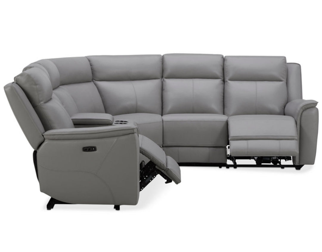 Addyson 6-Pc. Leather Sectional with 3 Zero Gravity Recliners with Power Headrests