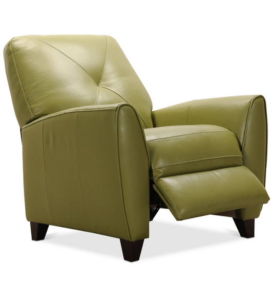 Myia Tufted Back Leather Pushback Recliner (Green Apple)