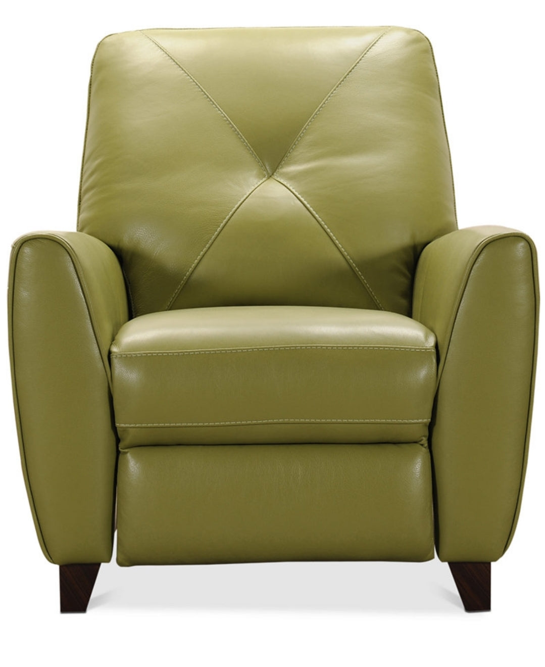 Myia Tufted Back Leather Pushback Recliner (Green Apple)