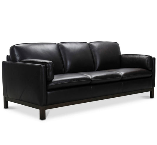 Virton 87" Leather Sofa (Ranch Brown)